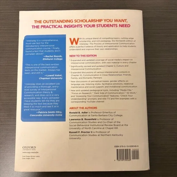 Interplay The Process of Interpersonal Communication Thirteenth Edition Book - Picture 5 of 13